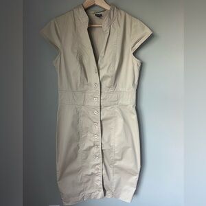 Khaki Womens Career Dress Safari Midi Coquette